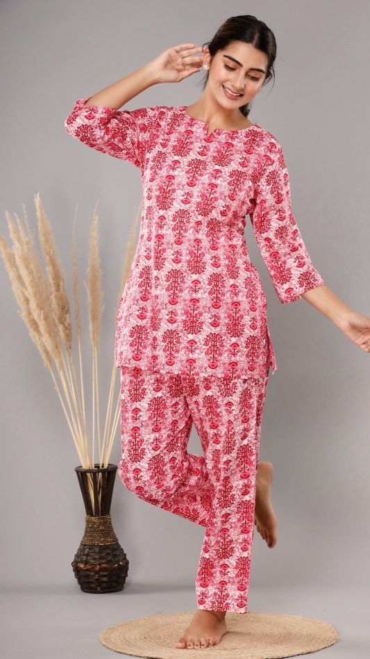Rose Bloom Cotton Lounge Set