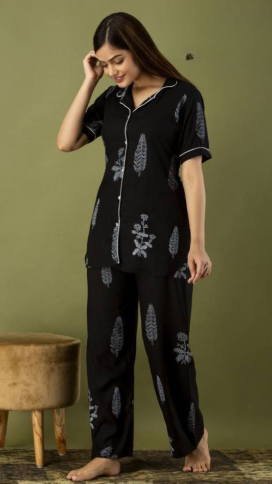 Noir Flora Sleepwear Co-Ord Set