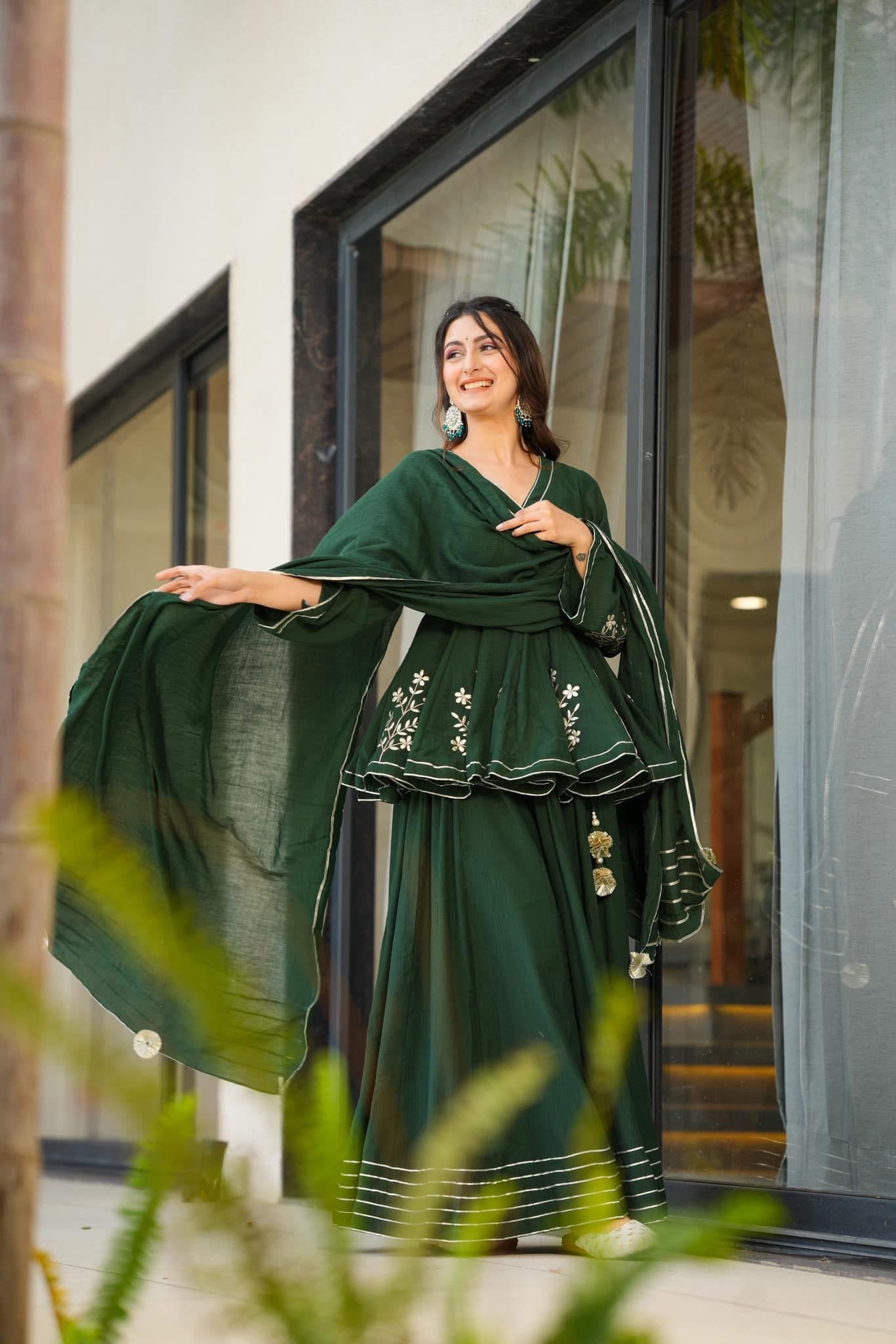 Verdant Elegance Sharara Set