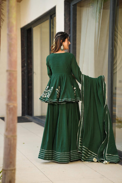 Verdant Elegance Sharara Set