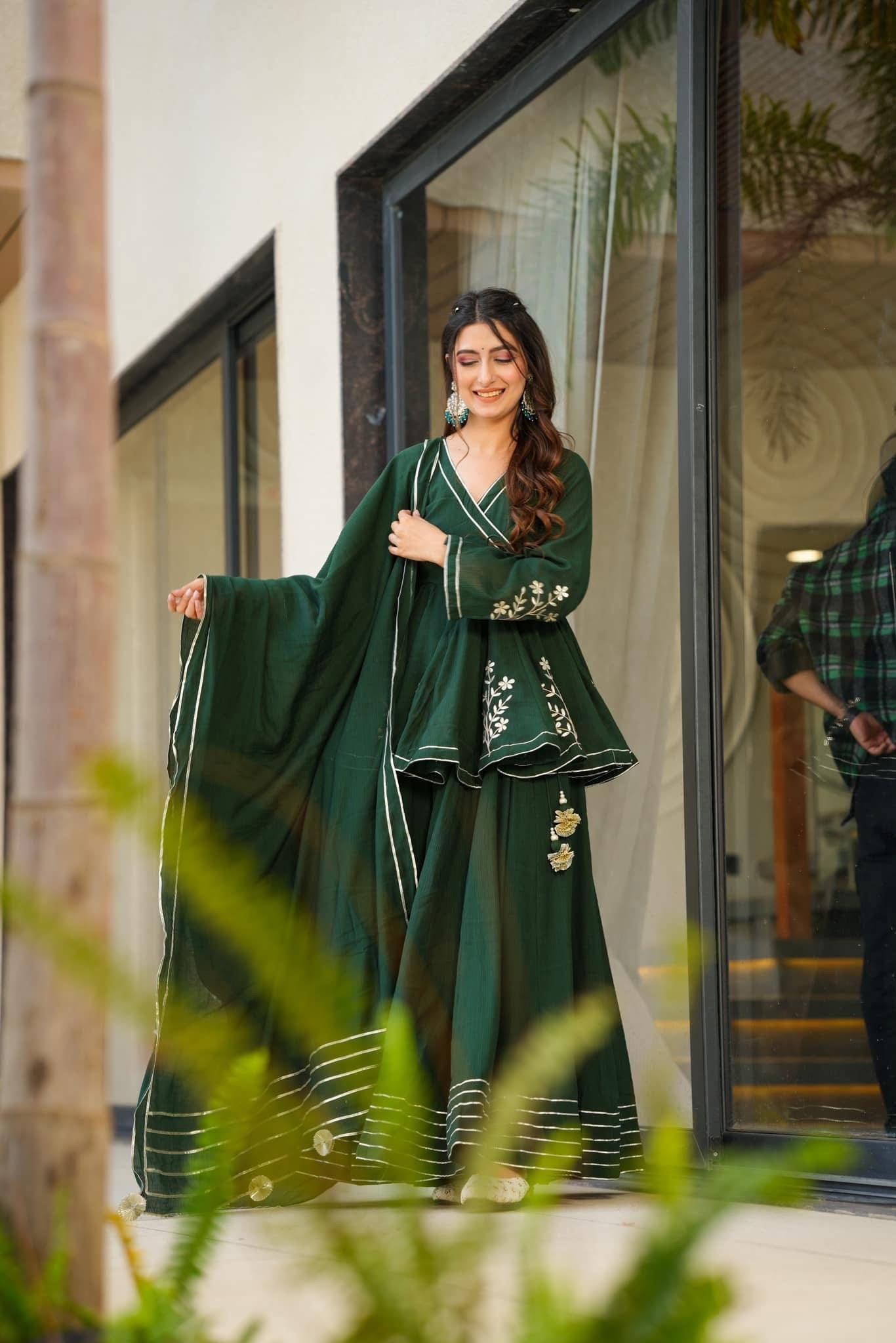 Verdant Elegance Sharara Set