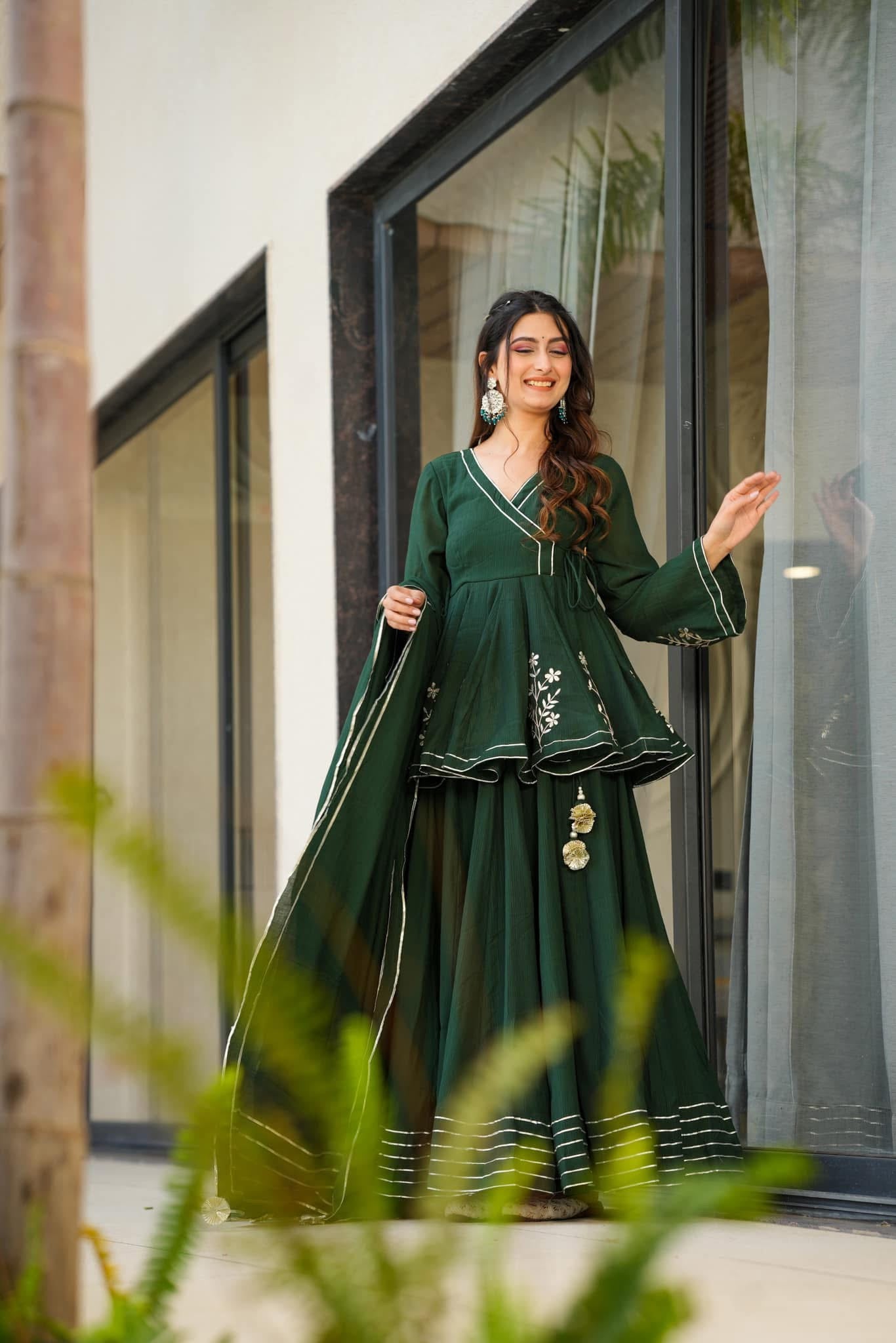 Verdant Elegance Sharara Set
