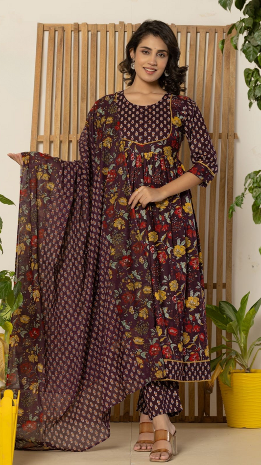 Mulberry Blossom Ethnic Suit Set