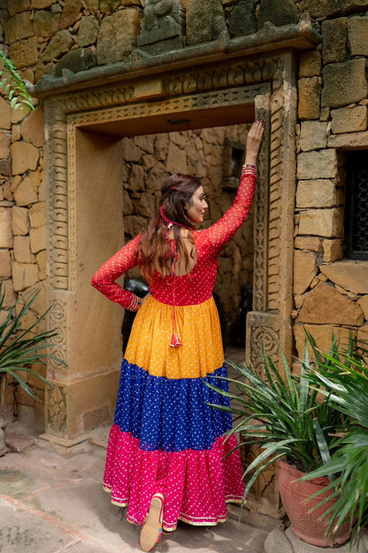 Phoolwari Multicolor Anarkali Suit