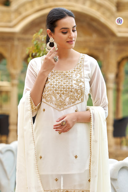 Zarina Ivory Sharara Set