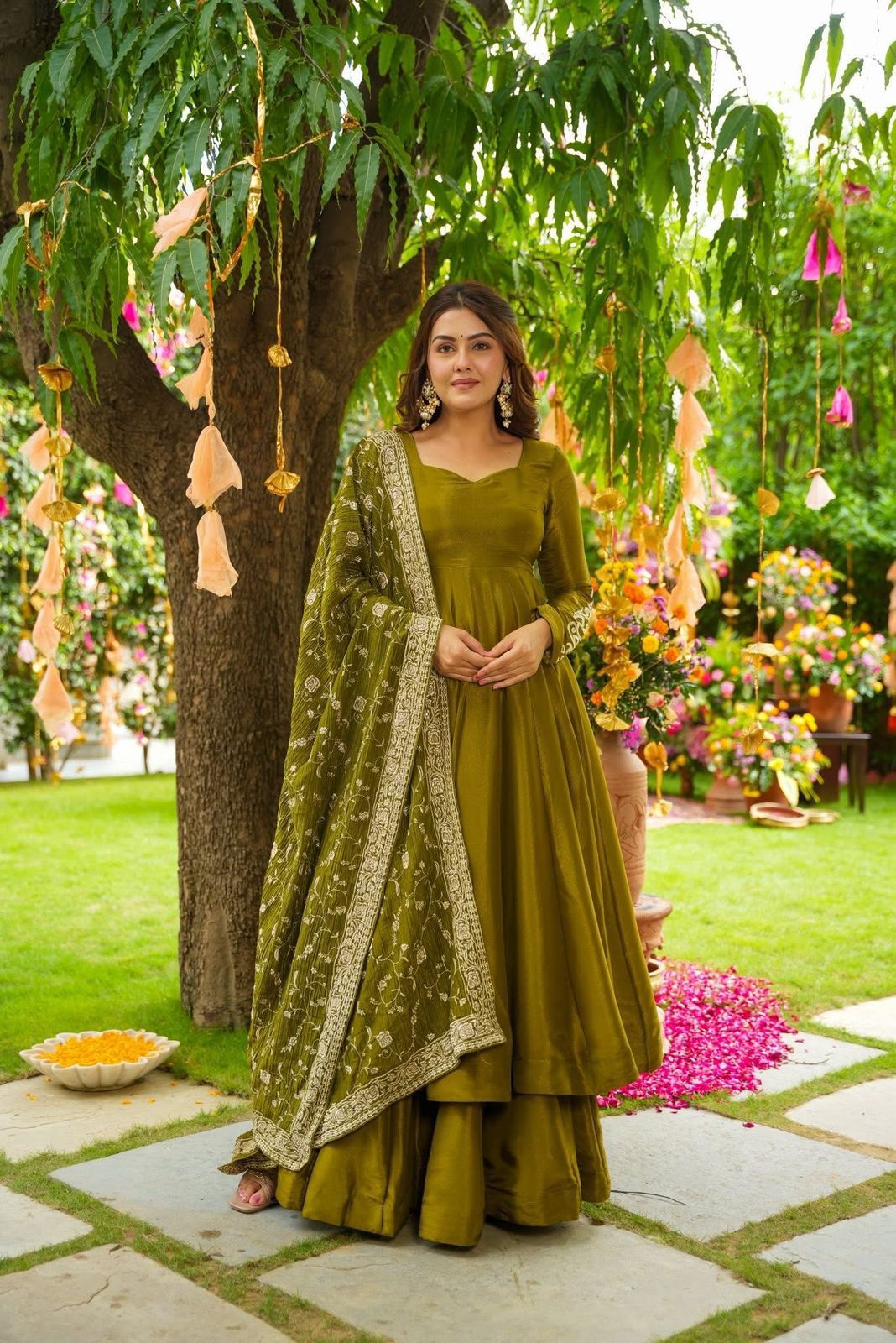 Olive Royale Anarkali Suit