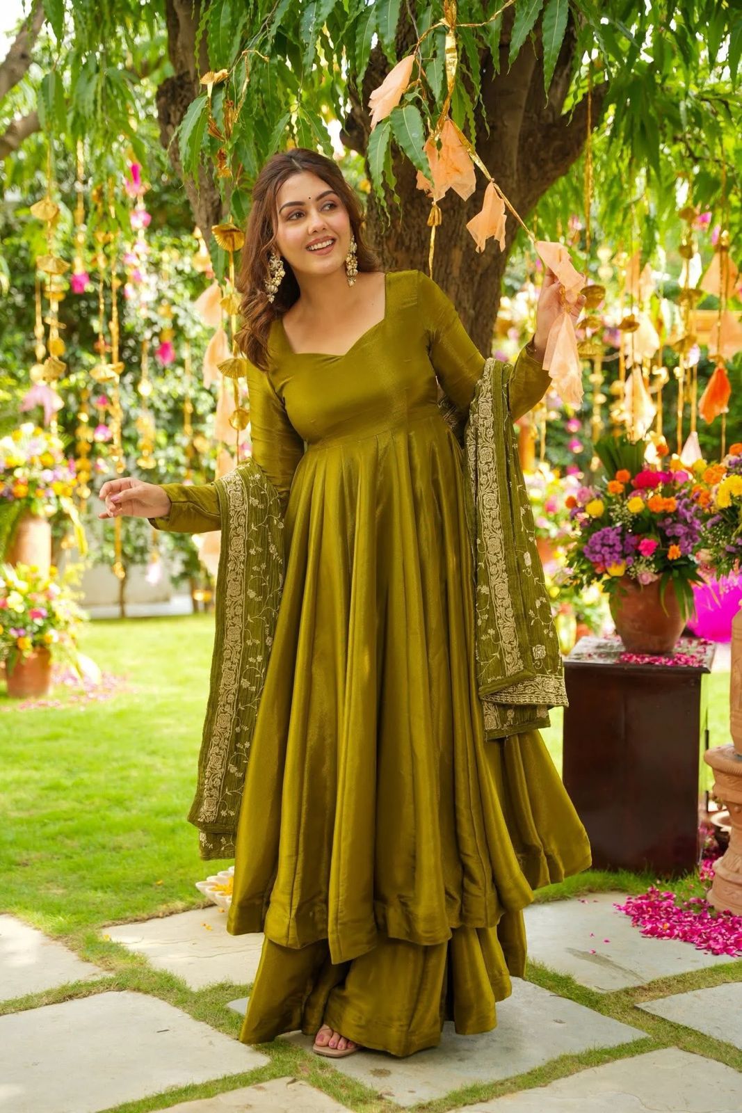 Olive Royale Anarkali Suit